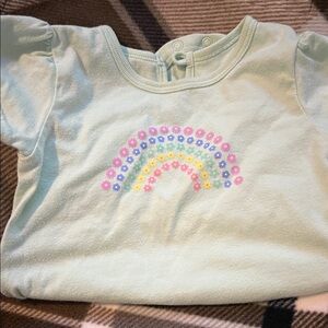 Garanimals Pastel Green Short Sleeve Onsie Floral Rainbow